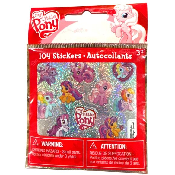 2010 My Little Pony Holographic Sticker Pack - 104 Count 8 Sheets @ 3.5" x 3.5" - Picture 1 of 5